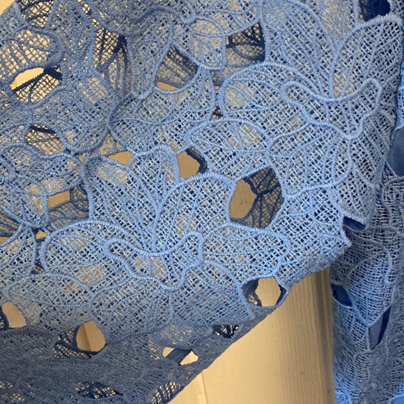 NWOT Isaac Mizrahi Lace Overlay Bomber Jacket in Blue - Picture 4 of 10